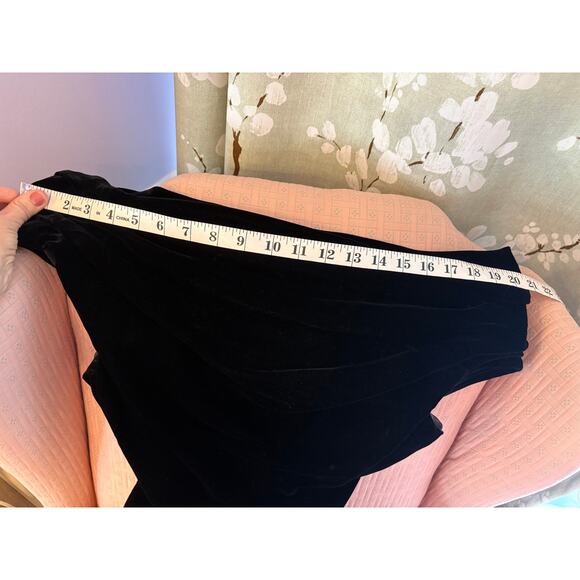 Vintage Ann Klein II Velour Velvet Little Black Bodycon Dress Size 4 - Picture 9 of 11